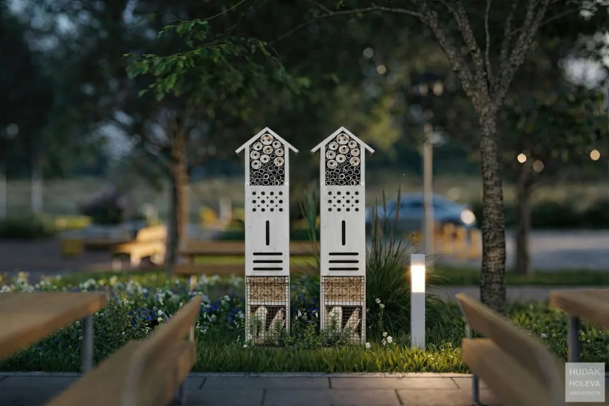 Hmyzí hotely v revitalizovanom areáli ZŠ Okružná